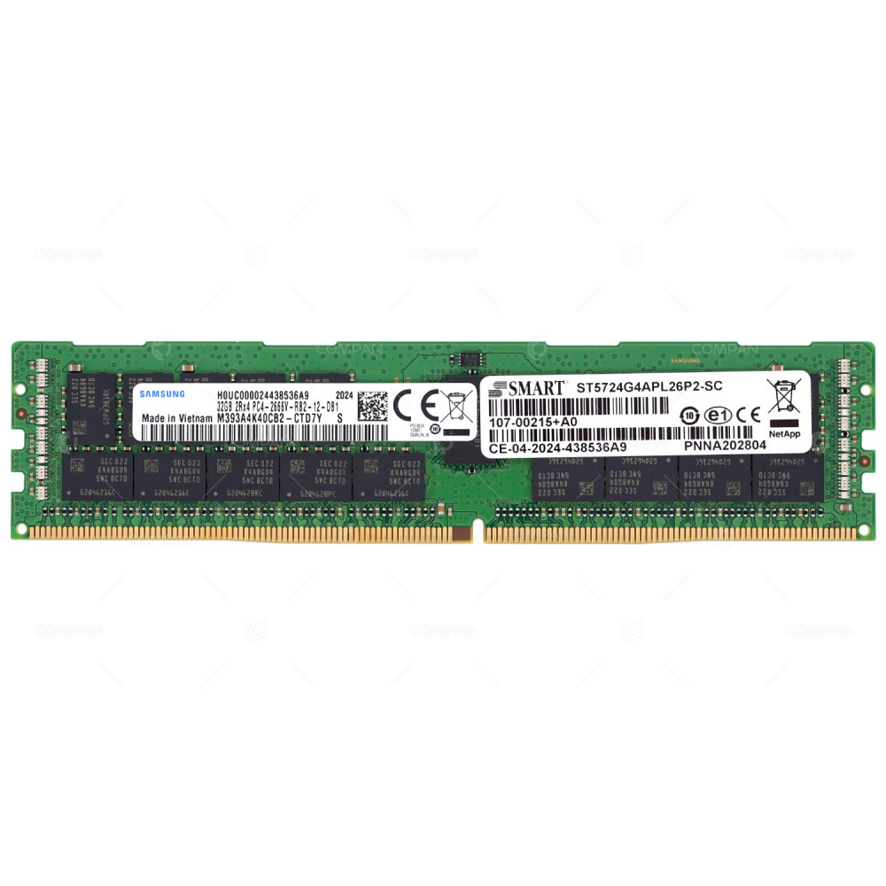 107-00215 NETAPP DDR4 SDRAM 32GB PC4-21333 2666MHZ RDIMM CL19